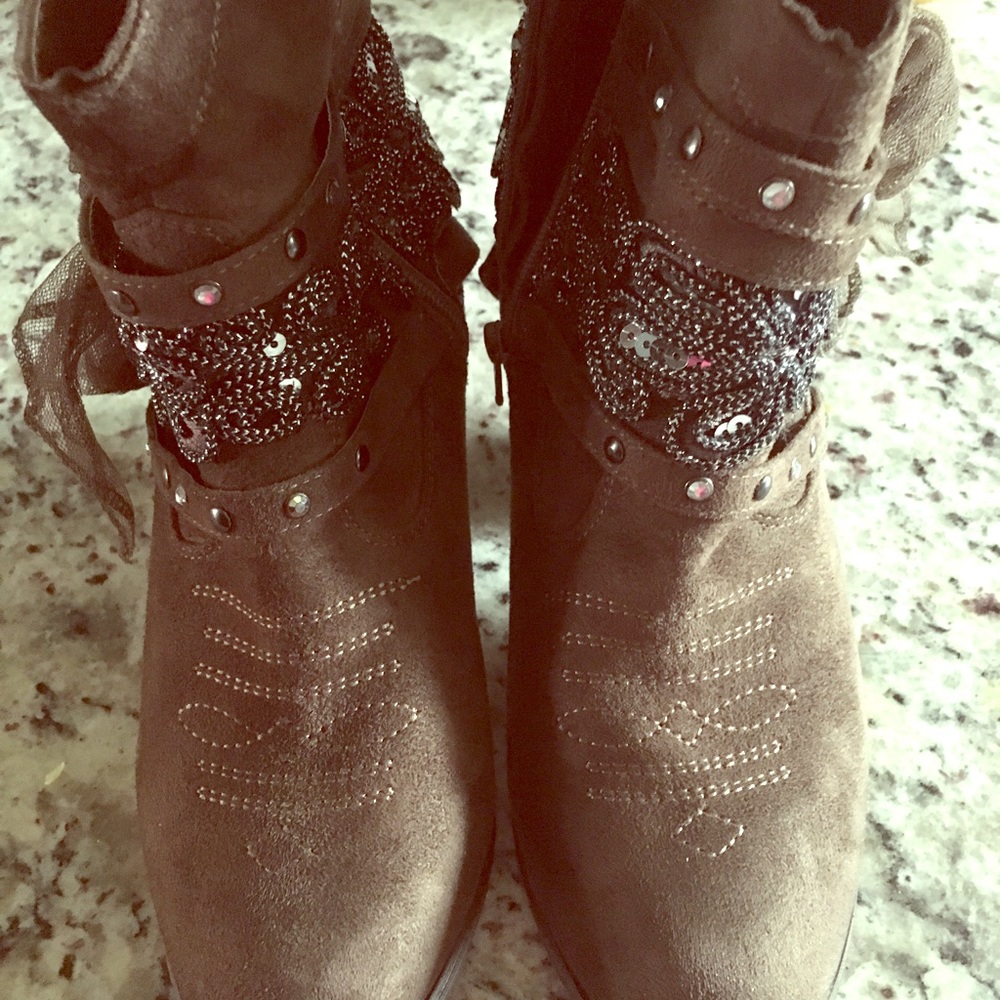 Beaded western cowboy boots